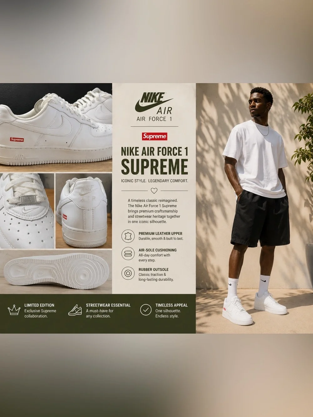 Nike Air Force 1 Supreme - White